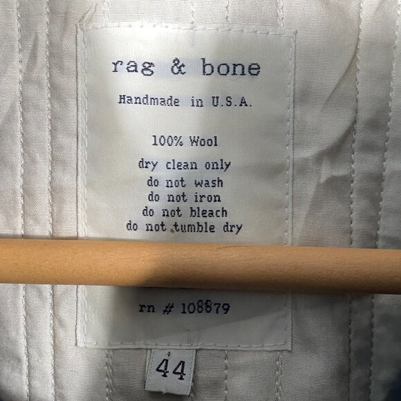 Rag & Bone Button Up Wool Jacket Size 44 - Picture 6 of 10
